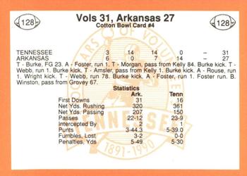 1990 Tennessee Volunteers Centennial #128 '90 Mobil Cotton Bowl 4 Back