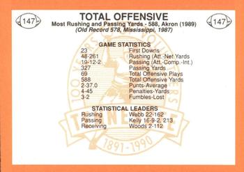 1990 Tennessee Volunteers Centennial #147 Total Offense Game Back