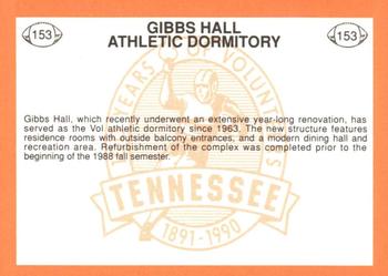 1990 Tennessee Volunteers Centennial #153 Gibbs Hall Back