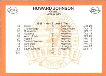 1990 Tennessee Volunteers Centennial #234 Howard Johnson Back
