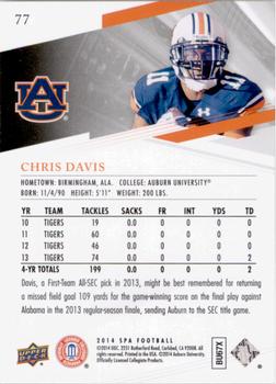 2014 SP Authentic #77 Chris Davis Back