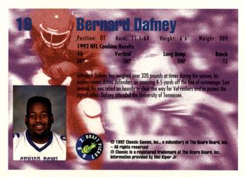 1992 Classic Blister #19 Bernard Dafney Back
