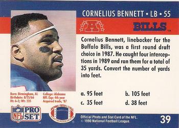 1990 Pro Set FACT Cincinnati #39 Cornelius Bennett Back