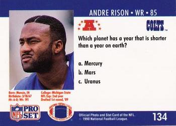 1990 Pro Set FACT Cincinnati #134 Andre Rison Back