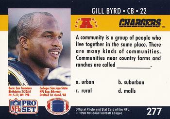 1990 Pro Set FACT Cincinnati #277 Gill Byrd Back