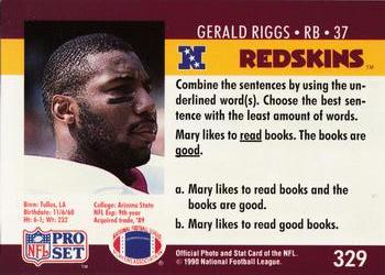 1990 Pro Set FACT Cincinnati #329 Gerald Riggs Back