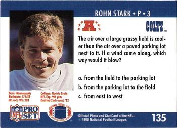 1990 Pro Set FACT Cincinnati #135 Rohn Stark Back