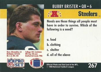 1990 Pro Set FACT Cincinnati #267 Bubby Brister Back