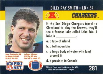 1990 Pro Set FACT Cincinnati #281 Billy Ray Smith Back