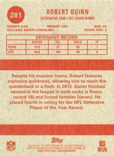 2014 Topps - 1963 Mini #281 Robert Quinn Back