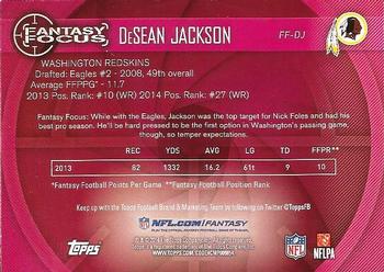 2014 Topps - Fantasy Focus #FF-DJ DeSean Jackson Back