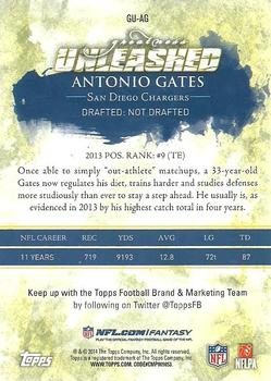 2014 Topps - Greatness Unleashed #GU-AG Antonio Gates Back