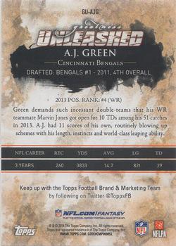 2014 Topps - Greatness Unleashed #GU-AJG A.J. Green Back