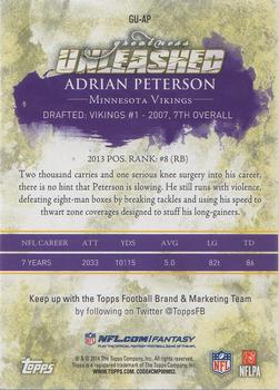 2014 Topps - Greatness Unleashed #GU-AP Adrian Peterson Back