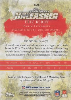 2014 Topps - Greatness Unleashed #GU-EB Eric Berry Back
