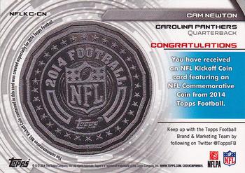 2014 Topps - Kickoff Coins #NFLKC-CN Cam Newton Back
