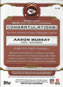 2014 Topps - Signatures #TA-AM Aaron Murray Back