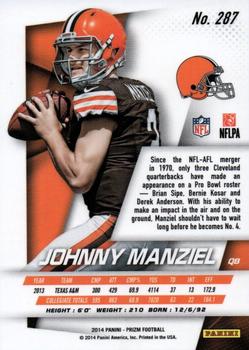 2014 Panini Prizm #287 Johnny Manziel Back