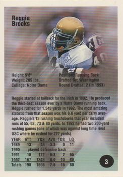 1994 Superior Rookies - Autographs #3 Reggie Brooks Back