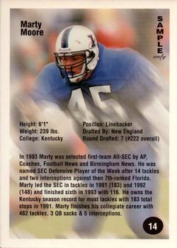 1994 Superior Rookies - Samples #14 Marty Moore Back