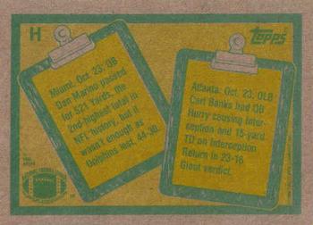 1989 Topps - Wax Box Bottom Panels Singles #H Dan Marino / Carl Banks Back