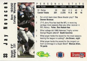 1992 Classic NFL Game #33 Jay Novacek Back
