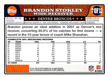 2008 Topps Denver Broncos #DEN7 Brandon Stokley Back