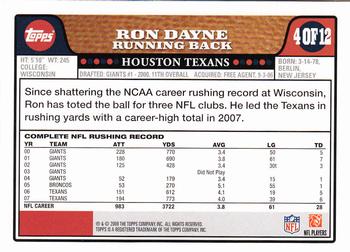 2008 Topps Houston Texans #HOU4 Ron Dayne Back