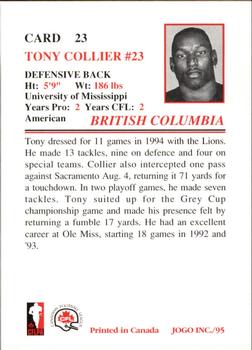 1995 JOGO #23 Tony Collier Back