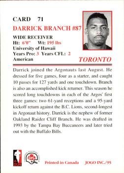 1995 JOGO #71 Darrick Branch Back