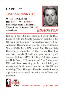 1995 JOGO #76 Jim Sandusky Back