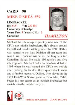 1995 JOGO #90 Mike O'Shea Back