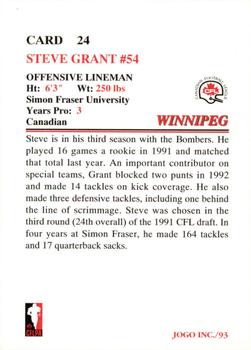 1993 JOGO #24 Steve Grant Back