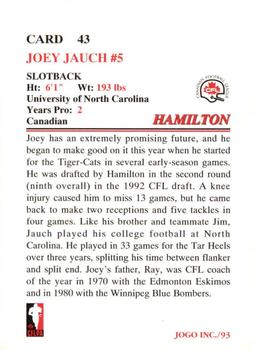 1993 JOGO #43 Joey Jauch Back