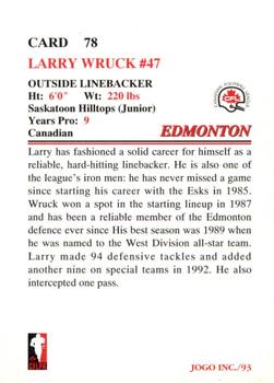 1993 JOGO #78 Larry Wruck Back