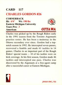 1993 JOGO #117 Charles Gordon Back
