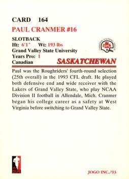 1993 JOGO #164 Paul Cranmer Back