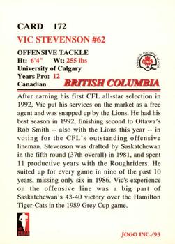 1993 JOGO #172 Vic Stevenson Back