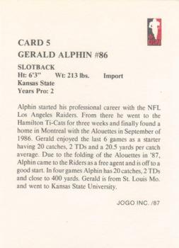 1987 JOGO #5 Gerald Alphin Back