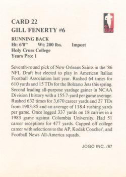 1987 JOGO #22 Gill Fenerty Back