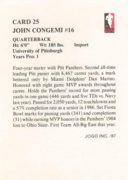 1987 JOGO #25 John Congemi Back