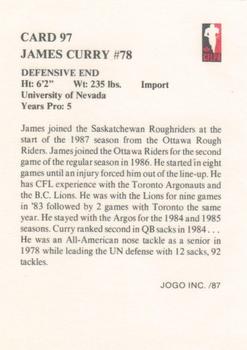 1987 JOGO #97 James Curry Back