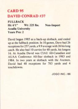 1986 JOGO #95 David Conrad Back