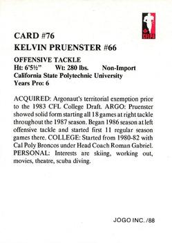 1988 JOGO #76 Kelvin Pruenster Back