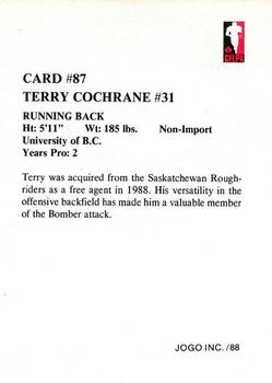 1988 JOGO #87 Terry Cochrane Back
