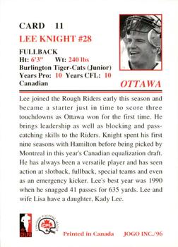 1996 JOGO #11 Lee Knight Back