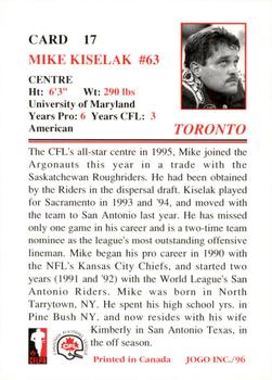 1996 JOGO #17 Mike Kiselak Back