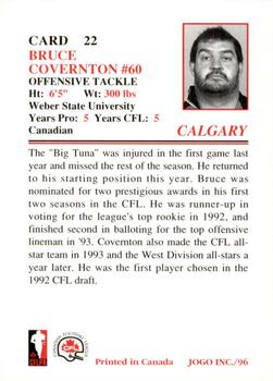 1996 JOGO #22 Bruce Covernton Back