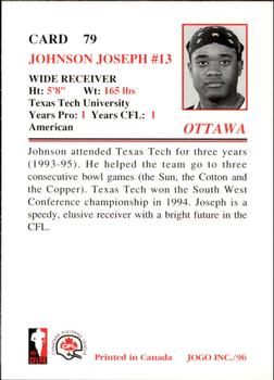 1996 JOGO #79 Johnson Joseph Back