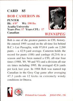 1996 JOGO #85 Bob Cameron Back